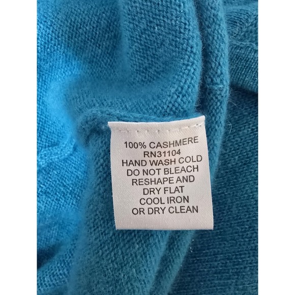 Madison Cashmere Hooded Sweater With Pocket Blue Size Large - Picture 4 of 4